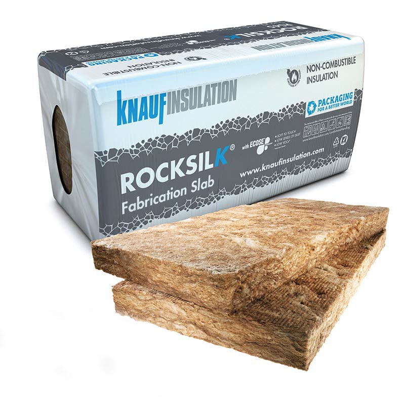 Knauf Mineral Fibre Insulation Knauf Rocksilk® Fabrication Slab | 1200 x 600 x 100mm (40kg/m3) BM008074 Knauf Rocksilk® Fabrication Slab | 100mm | Pallet of 12 Packs