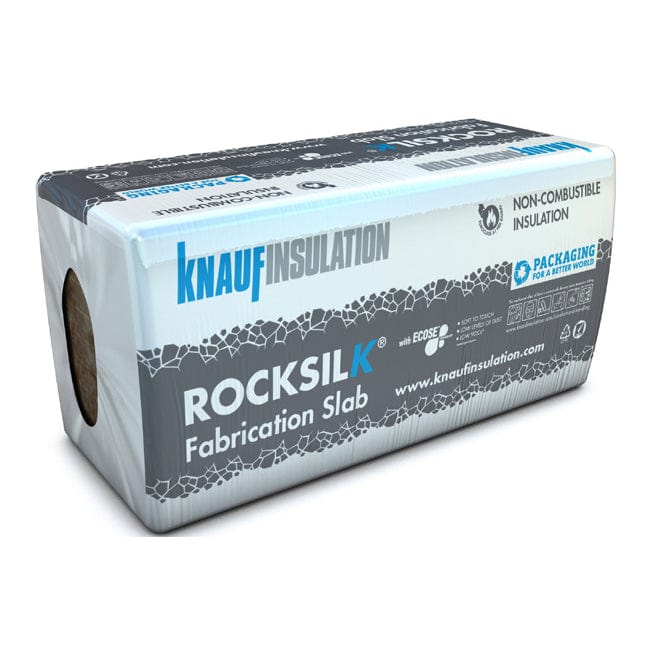 Knauf Mineral Fibre Insulation Knauf Rocksilk® Fabrication Slab | 1200 x 600 x 100mm (40kg/m3) BM008074 Knauf Rocksilk® Fabrication Slab | 100mm | Pallet of 12 Packs